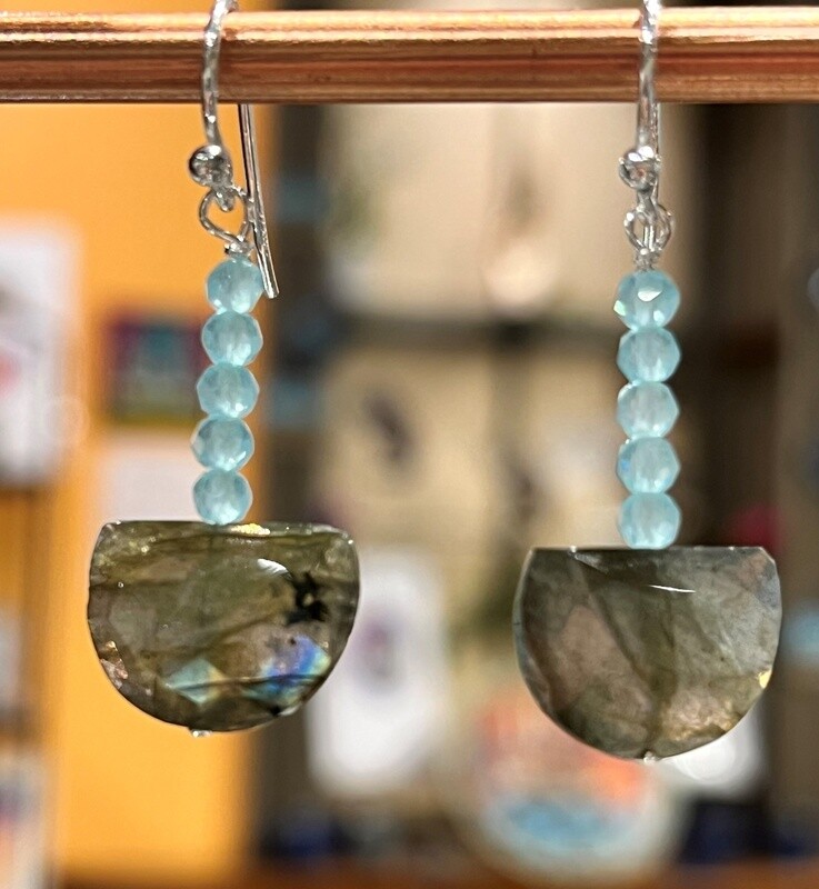 Trueworthy Earring Labradorite/Blue Topaz