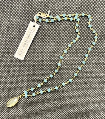 Trueworthy Necklace Aqua Chalcedony with Labradorite