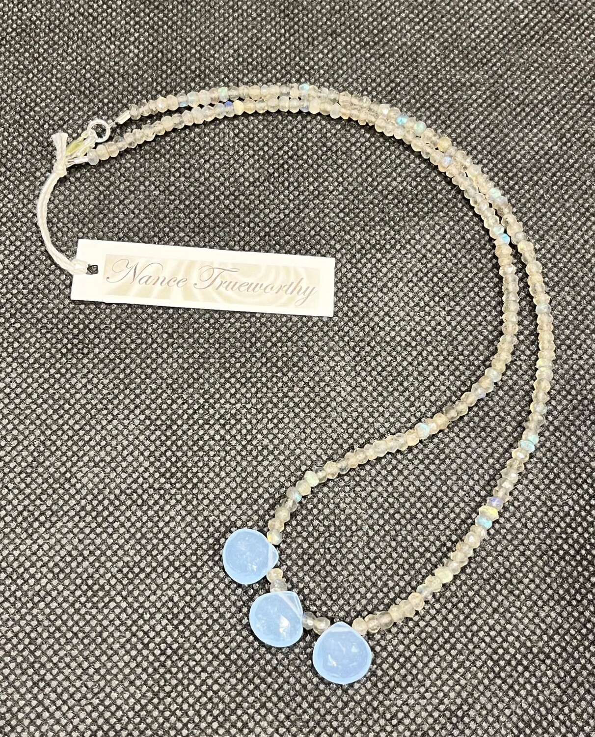 Trueworthy Necklace Labradorite w/Blue Chalcedony Stones