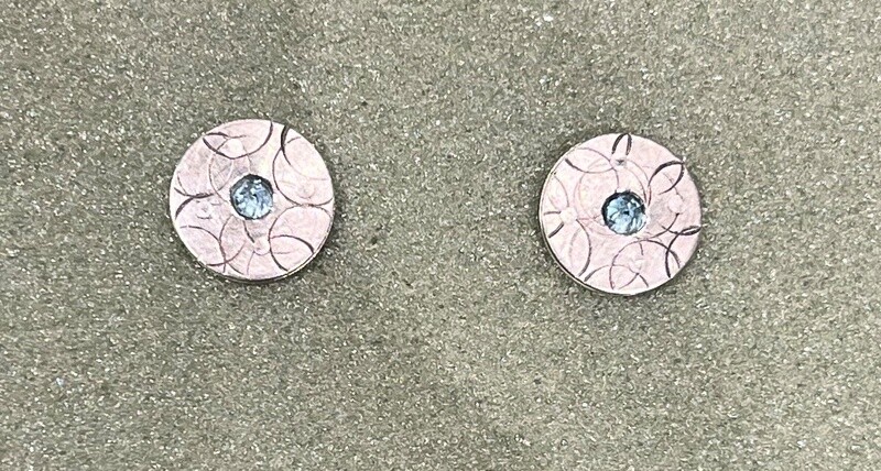 Bent Metal Earring Post Blue Topaz