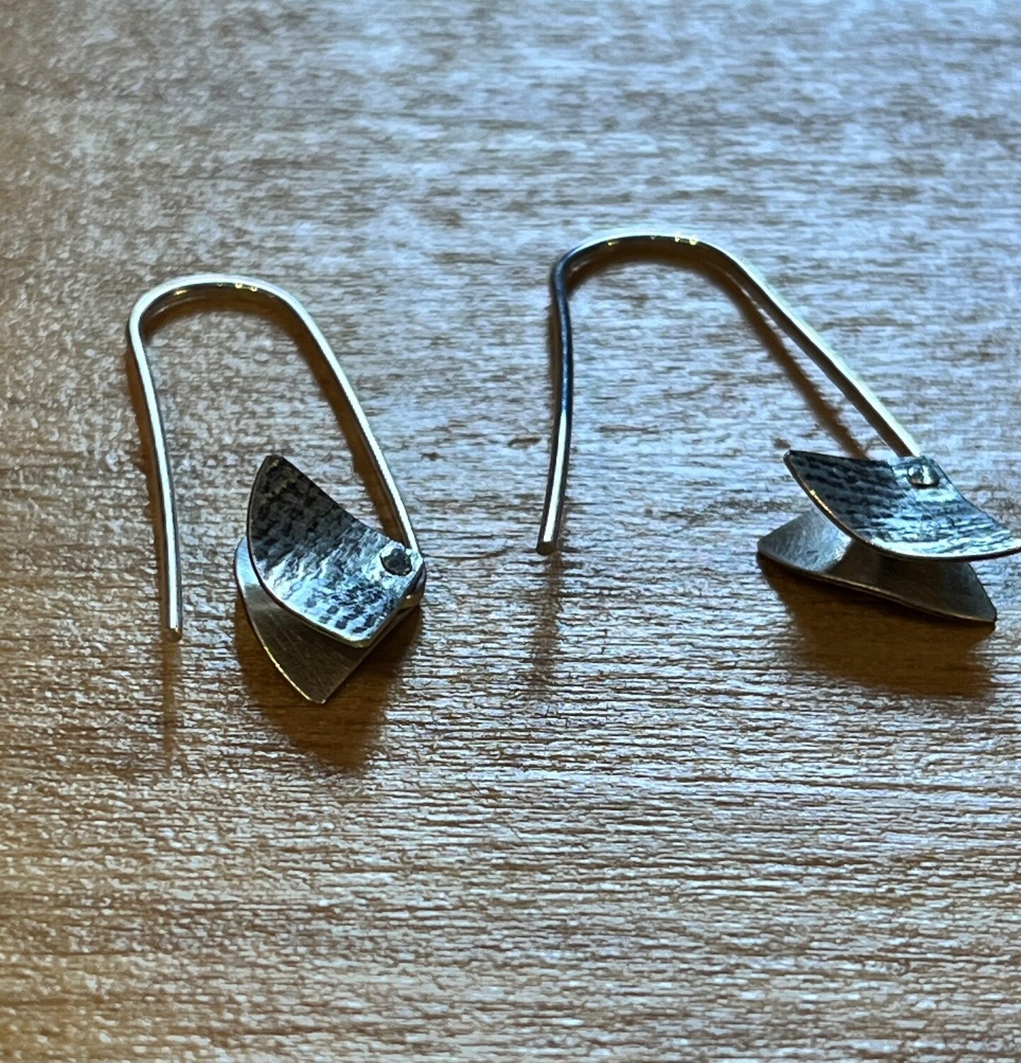 Bent Metal Earrings Threader &quot;Butterfly Wings&quot;