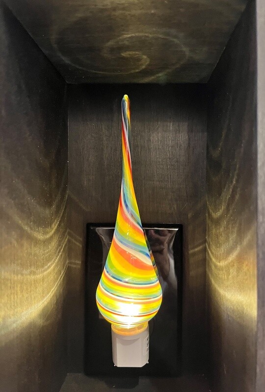 Probstein Glass Nightlight Pastel Rainbow Round Bottom