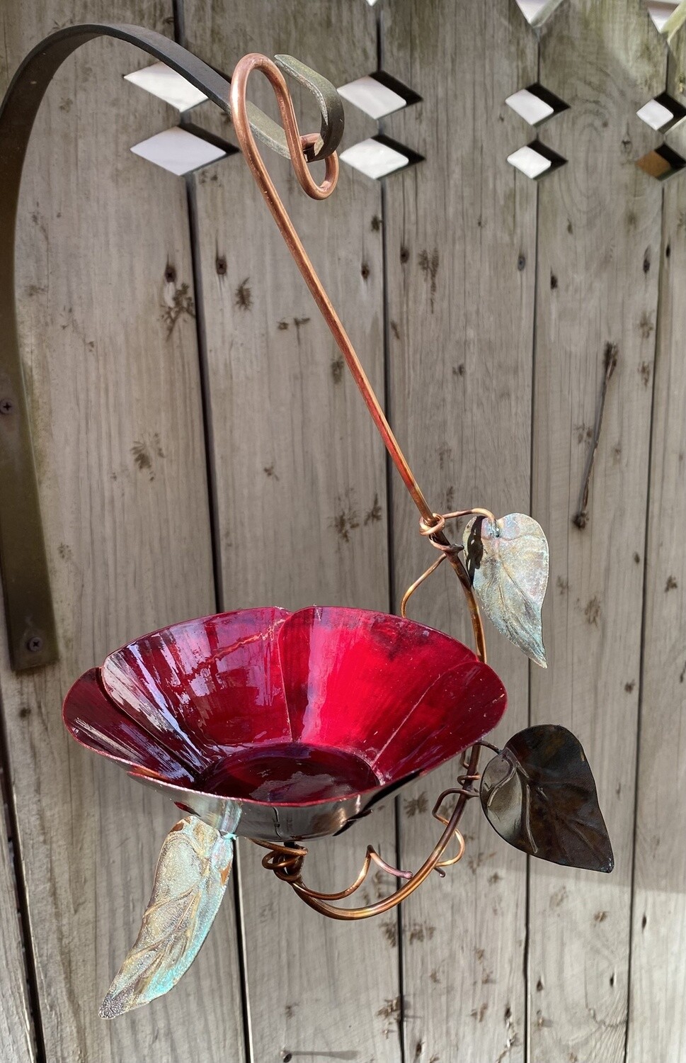 Haw Copper and Copper Painted Bird Feeder