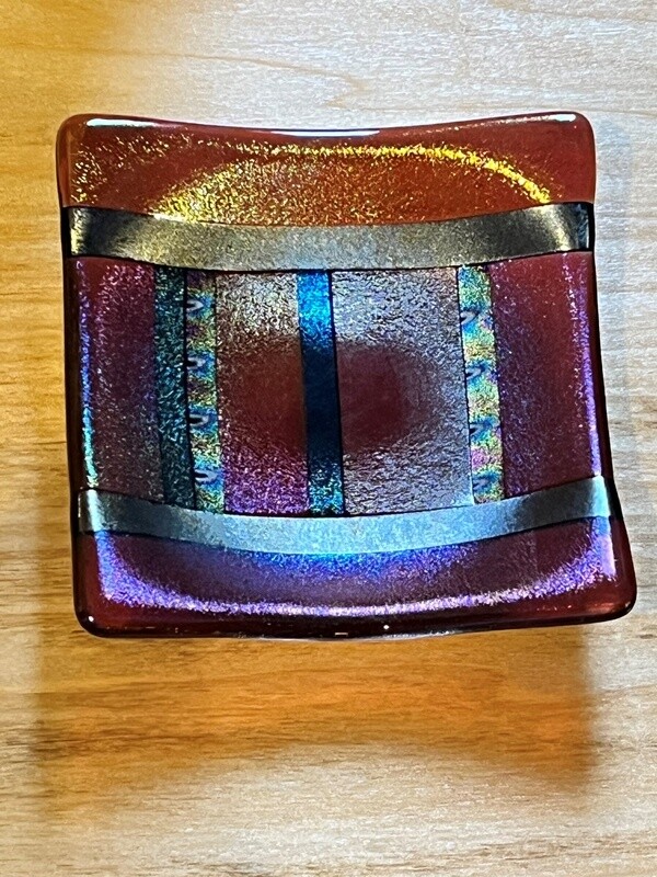 Verre Visage Fused Glass 5&quot; Trinket Dish