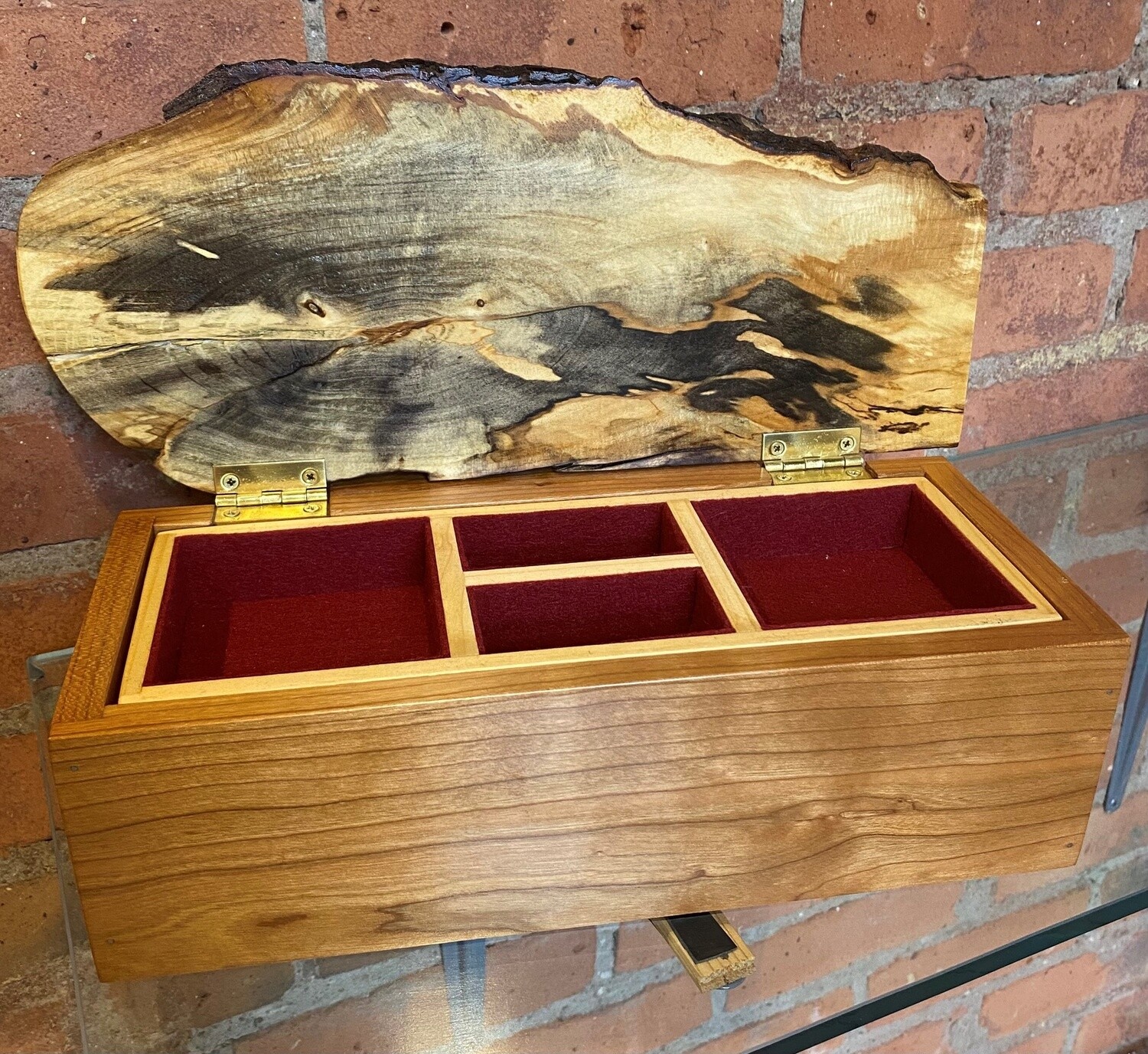 Boxery Jewelry Box Cherry and Spalted Maple w/Tray