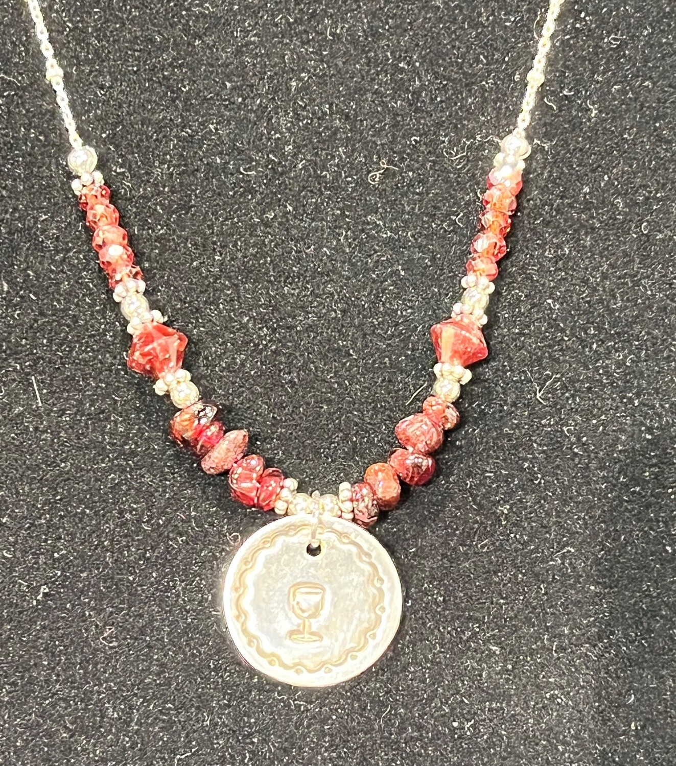Estancia Necklace Garnet w/Charm