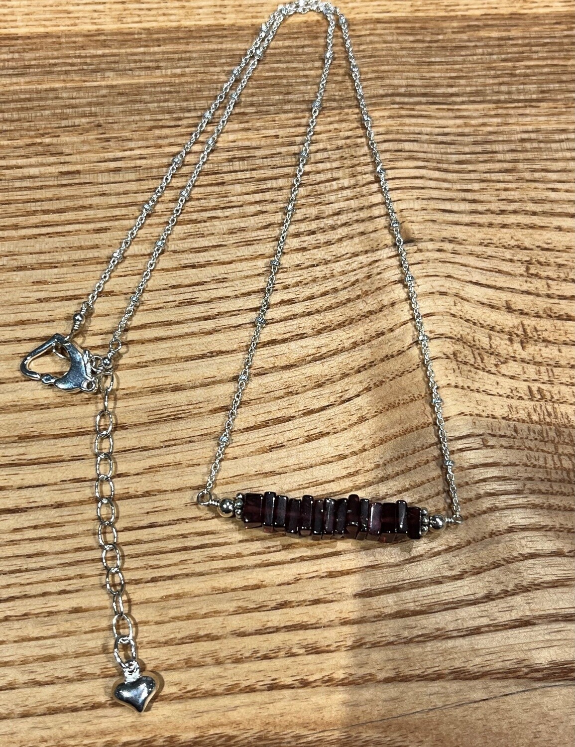 Estancia Necklace Garnet Heishi Bar