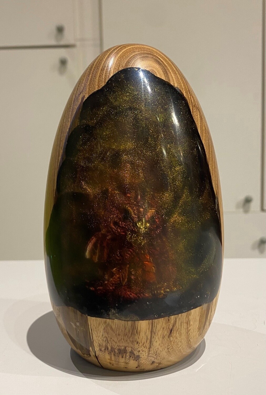 On The Edge Dragon Egg w/dragon inside resin