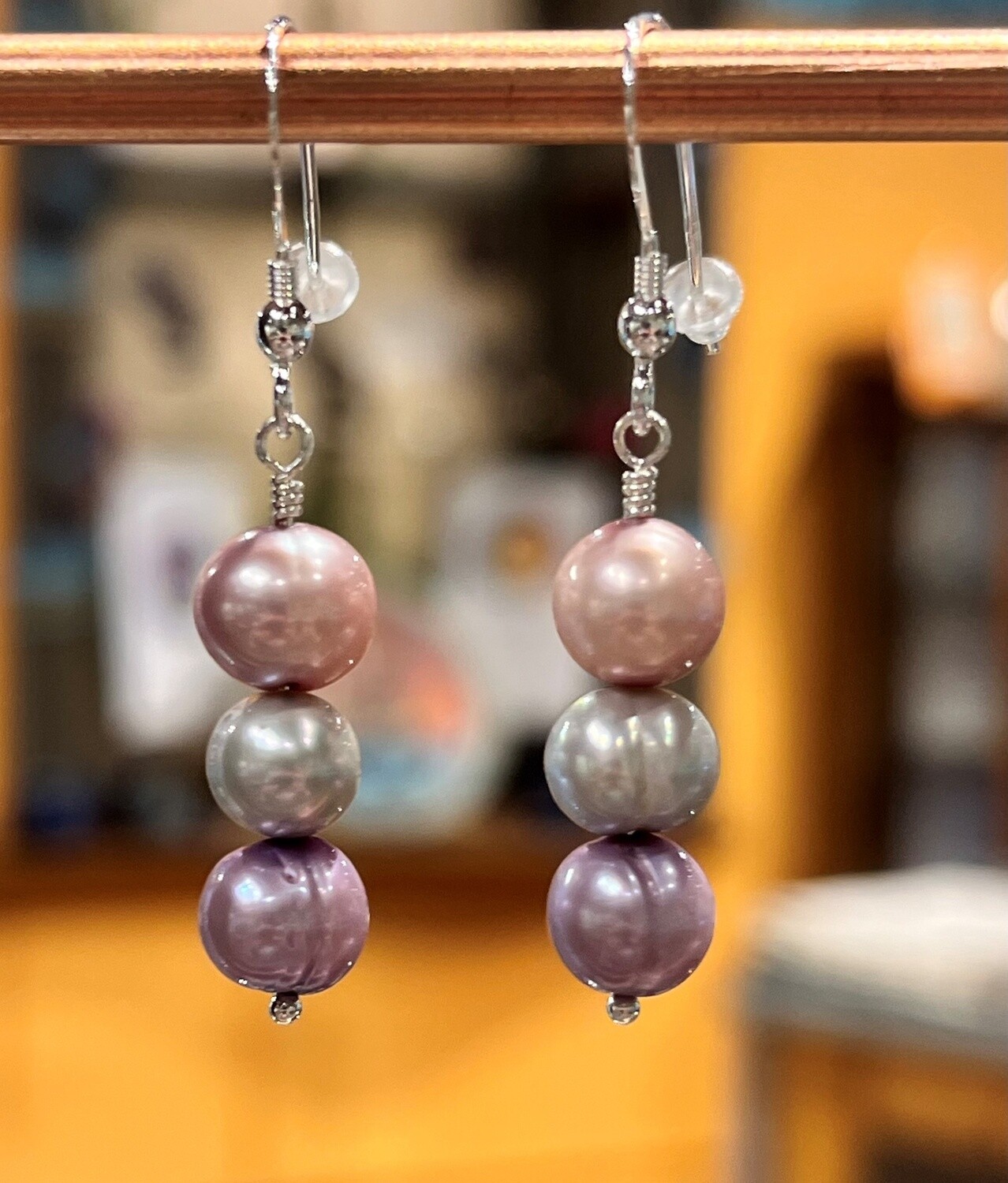 Demitre Earrings Pearl Stacks Lav/Pink/Gray