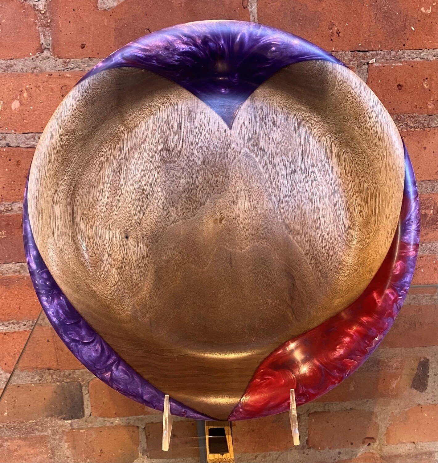 On The Edge Black Walnut/Resin Heart Shaped Dish