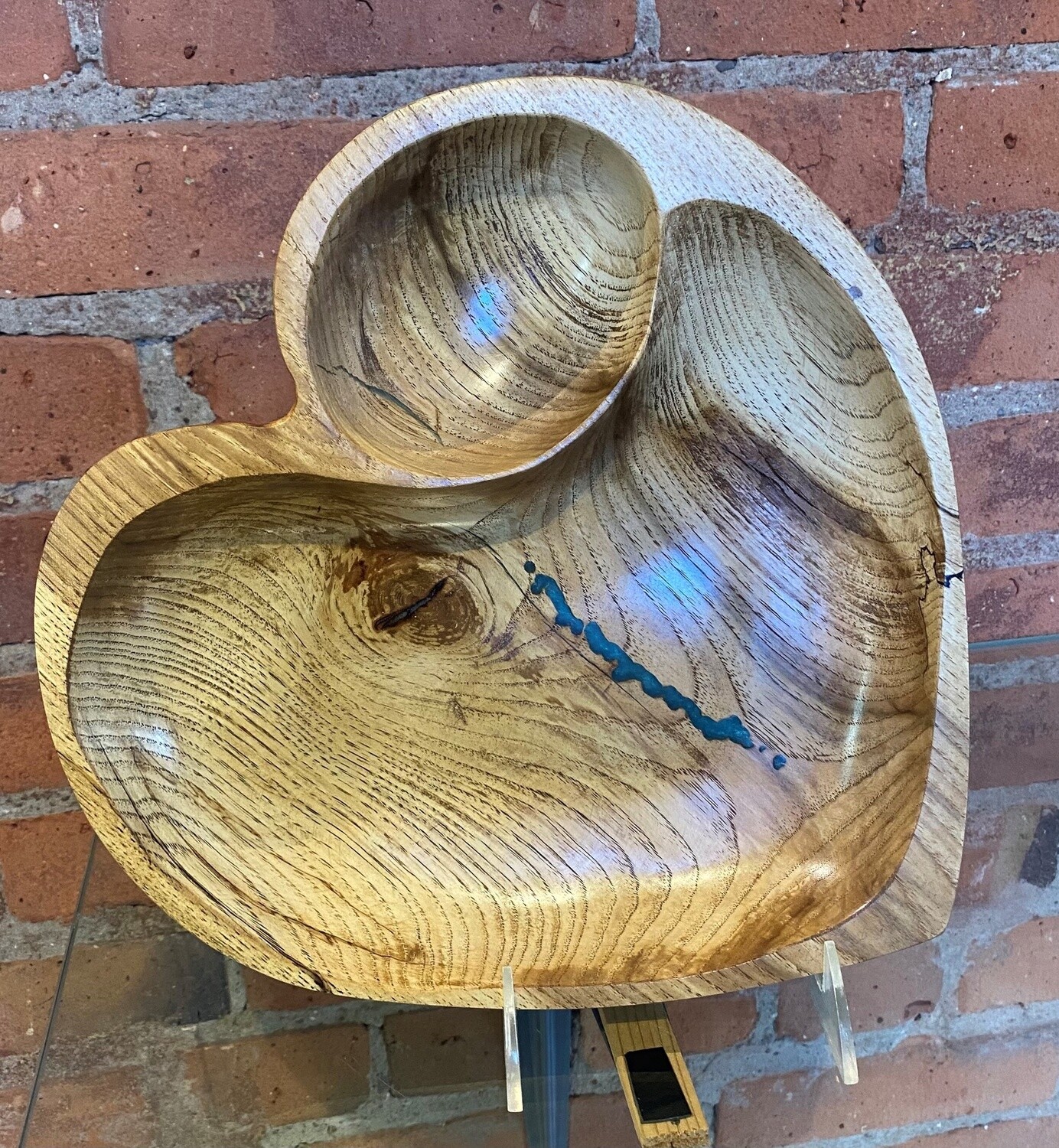 On The Edge Heart Shaped Chip and Dip Dish