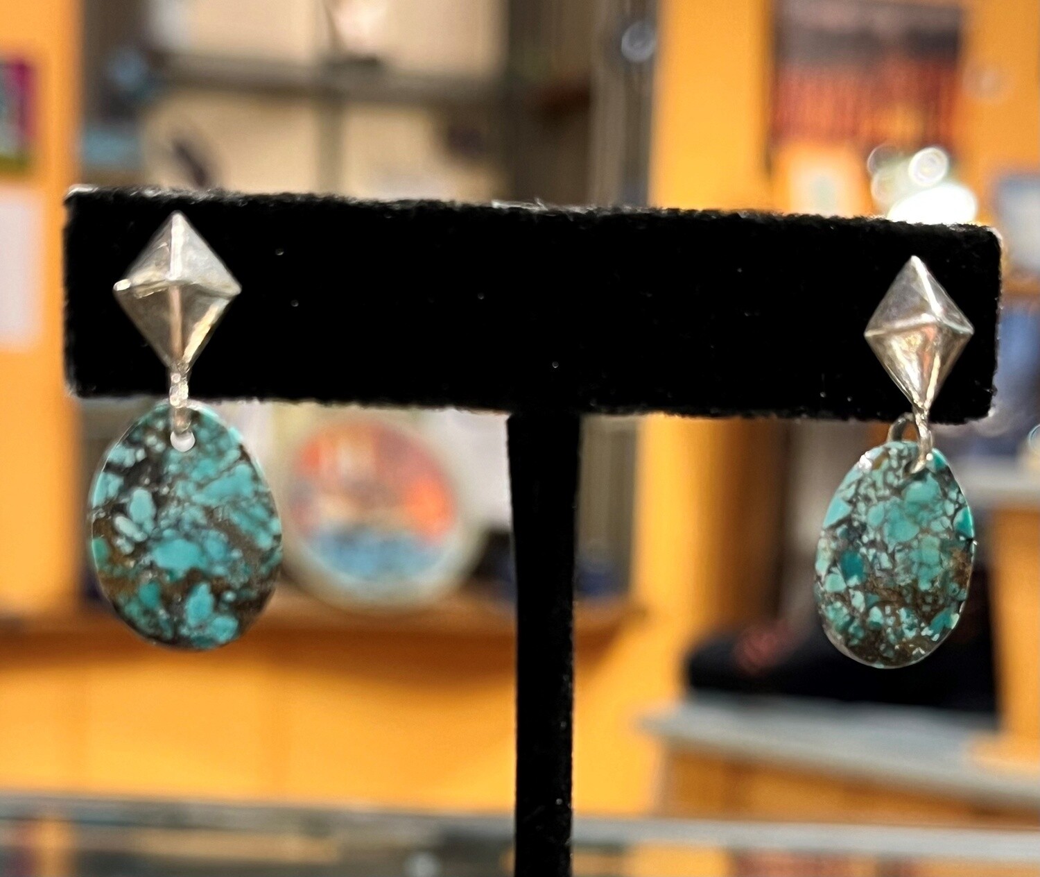 Bourie Earrings Oval Turquoise
