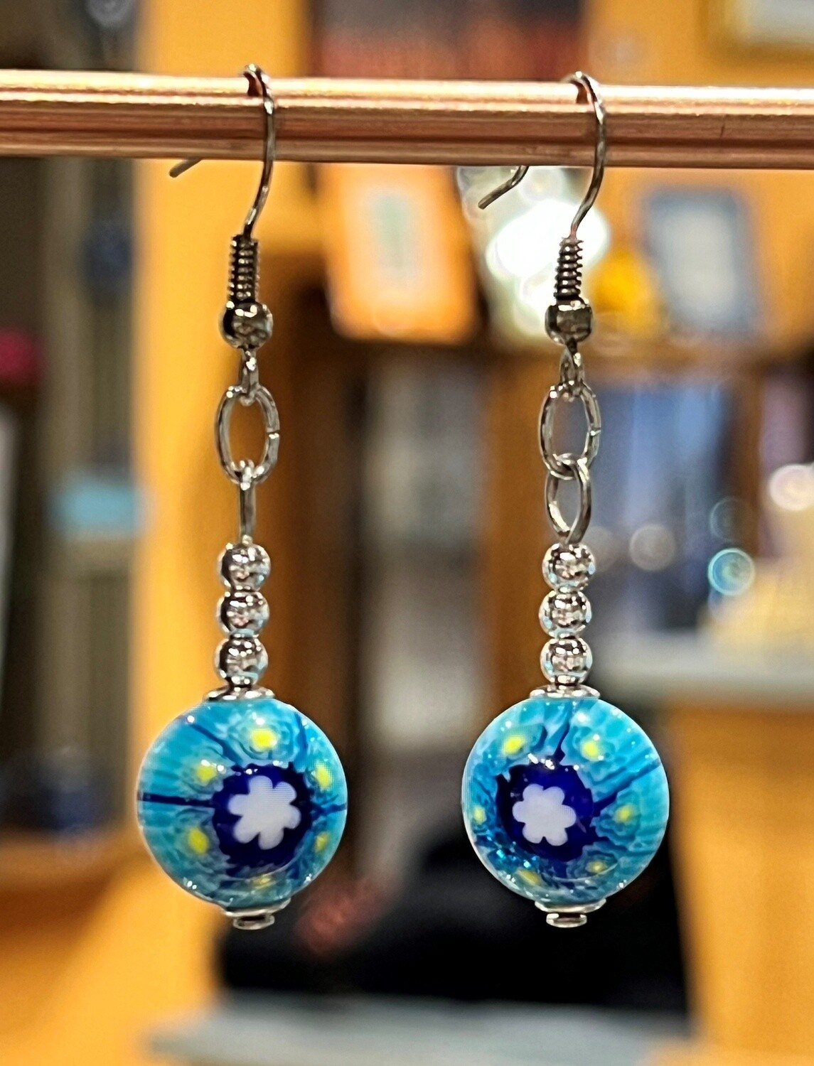 Sturzinger Earrings Millefiori Bead