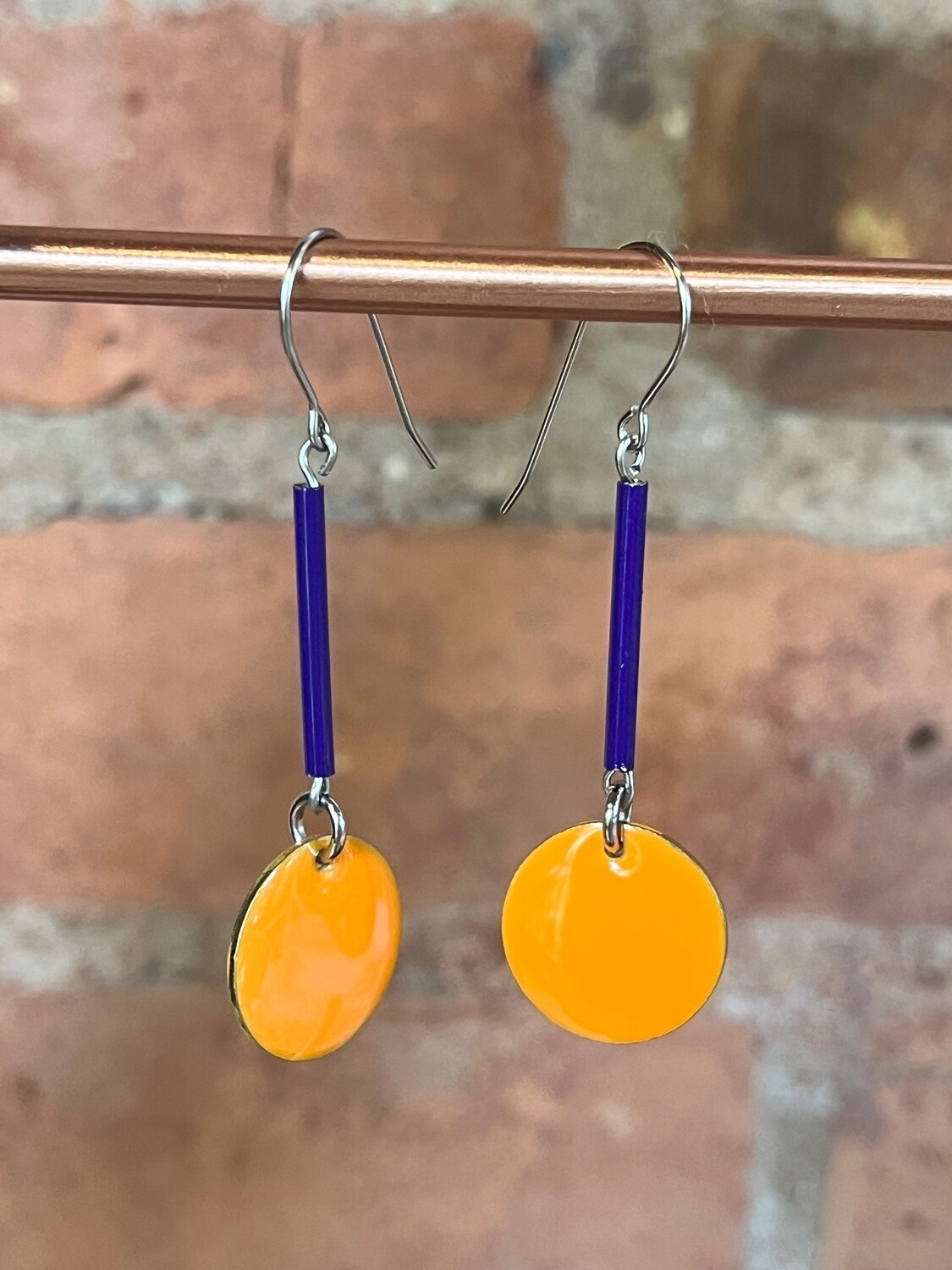 Tsay Earring Orange Enamel Drop