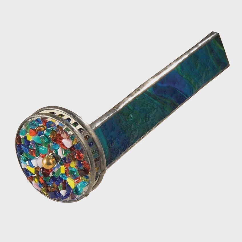 J Devlin Kaleidoscope Green/ Blue Stained Glass