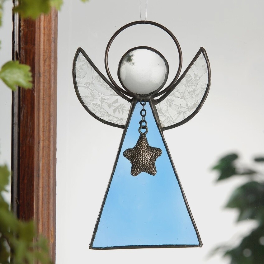 J Devlin Stained Glass Angel w/Suction Cup