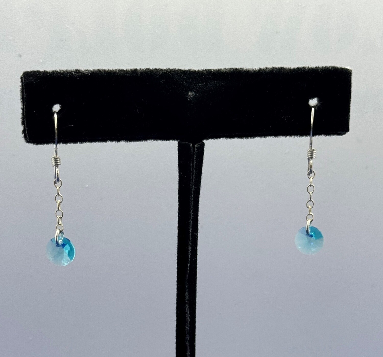 CA Jewelry Earrings Turquoise Rivoli Crystal Drop