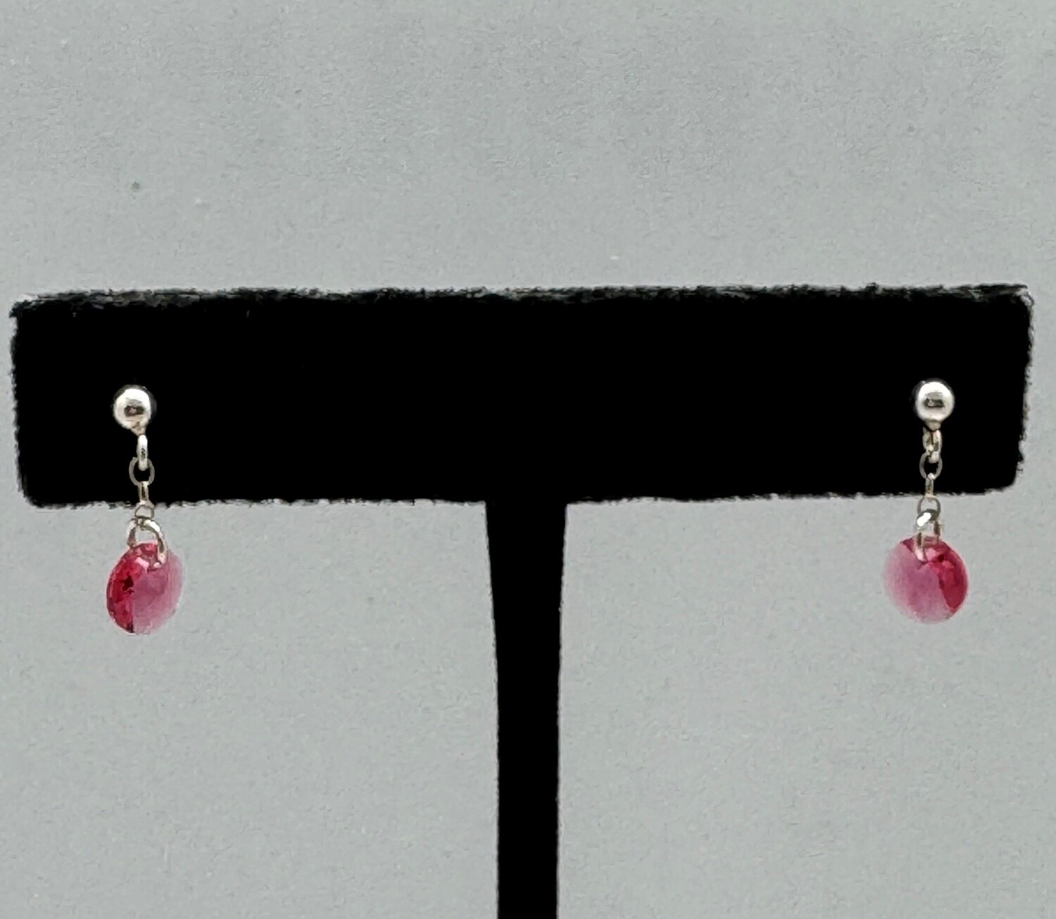 CA Jewelry Earrings Indian Pink Crystal Drop