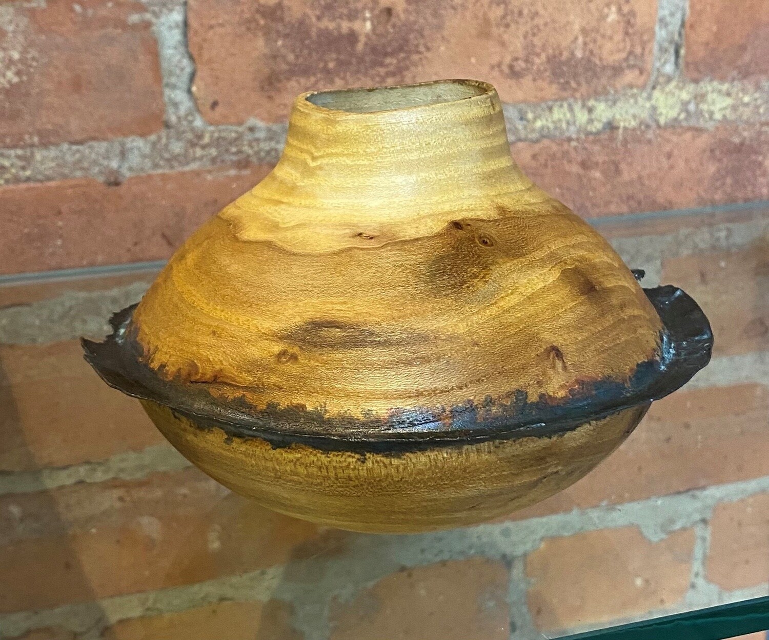 HBT Elm Wood Hollow Vessel W/Ring
