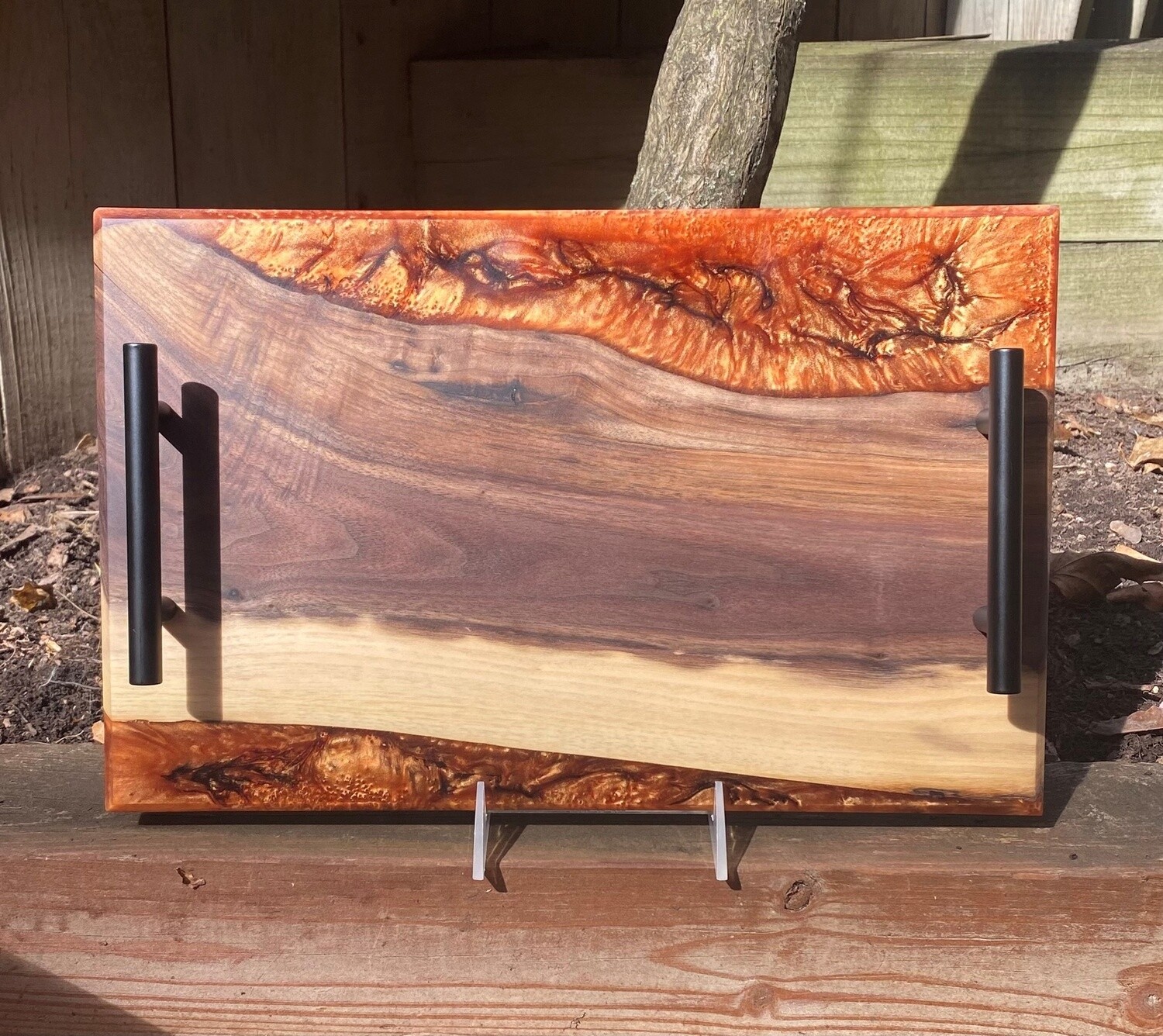 GM Charcuterie Board Walnut with Bronze/Black Resin