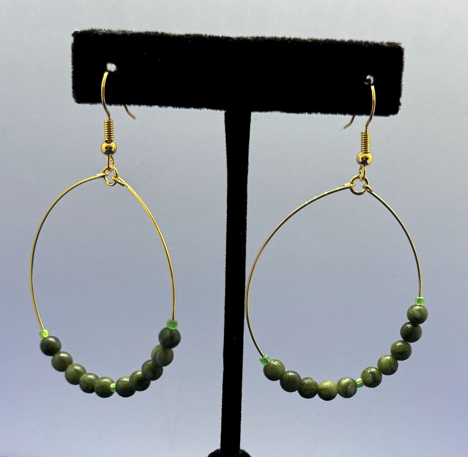 CA Jewelry Earring Hoop Jade