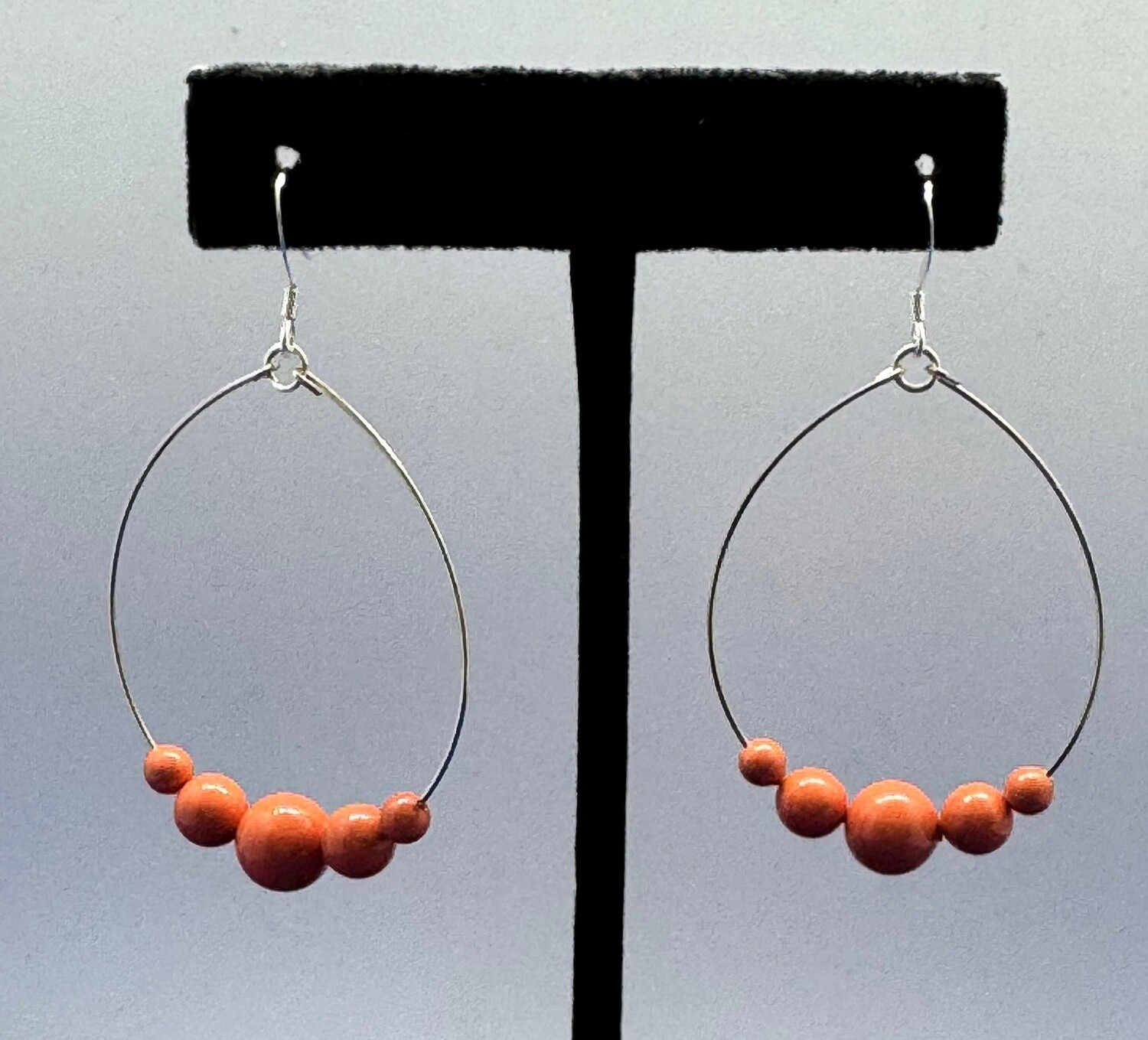 CA Jewelry Earring Hoop Swarovski Coral Pearls
