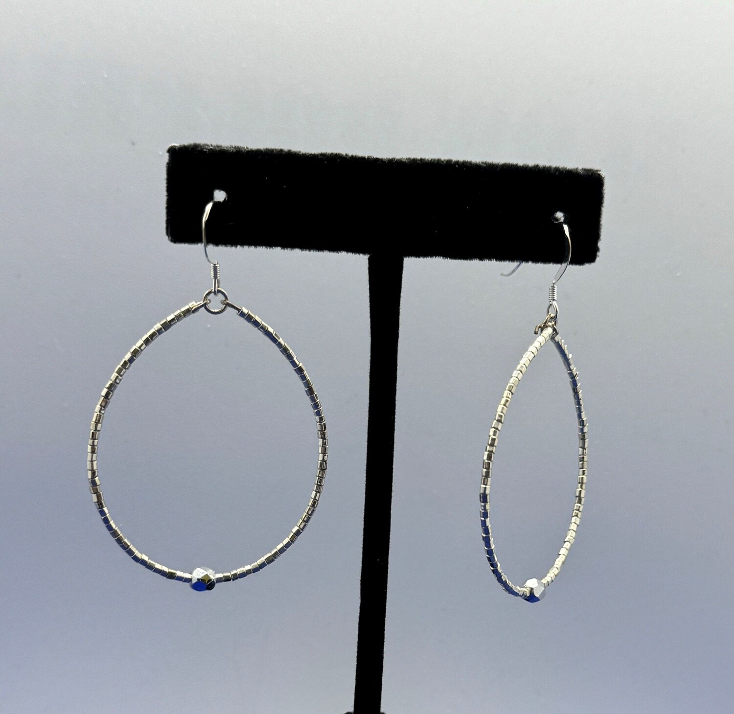 CA Earrings Hoop Metallic Silver
