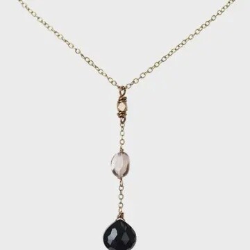 Edgy Petal Necklace Black Smoky Onyx