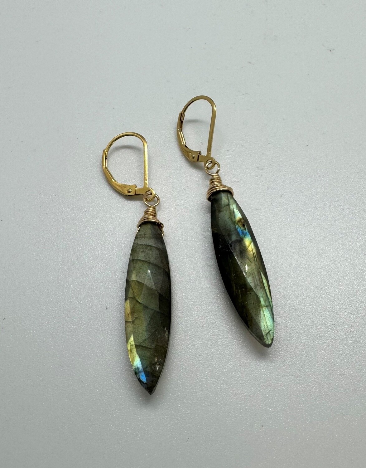 Robb Earrings Faceted Labradorite