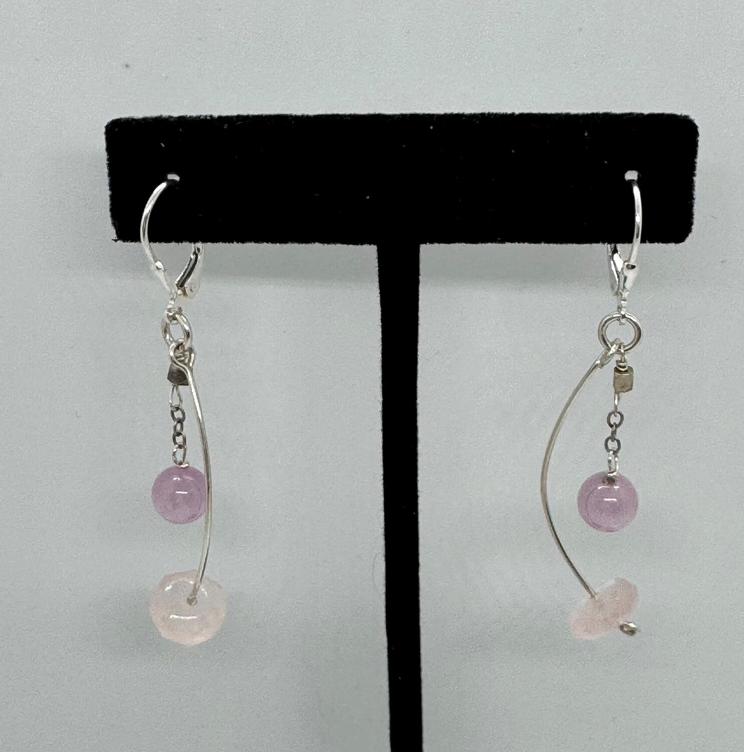 Robb Earring Kunzite and Rose Quartz