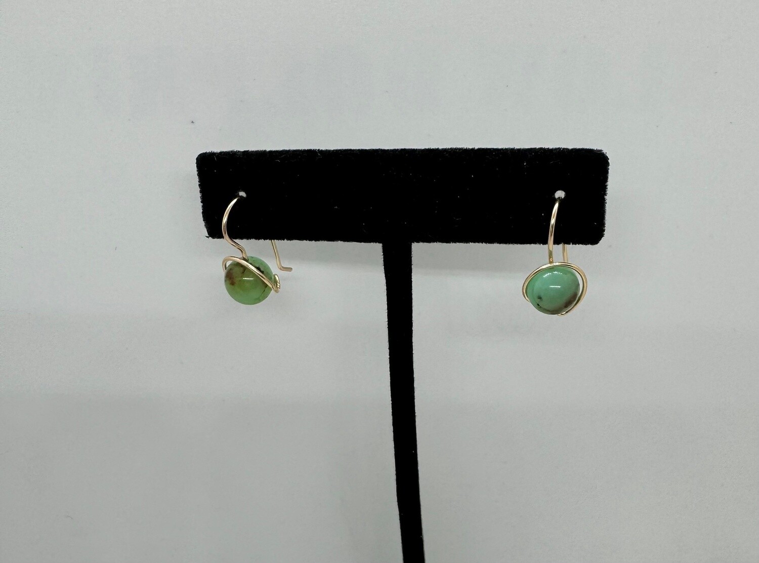 Robb Earring Chrysoprase Gold Wrapped