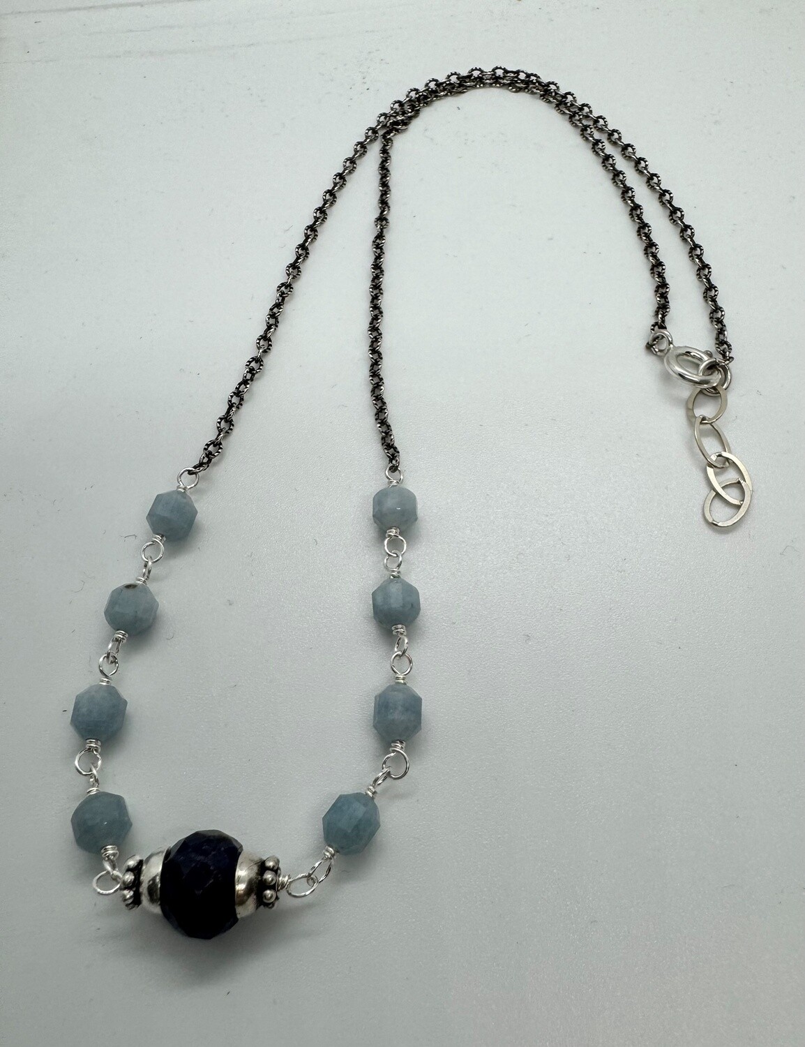 Robb Necklace Aquamarine w/Blue Sapphire