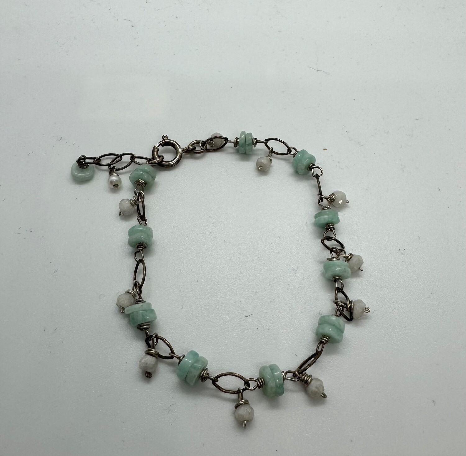 Robb Bracelet Larimar w/Moonstone Jangles