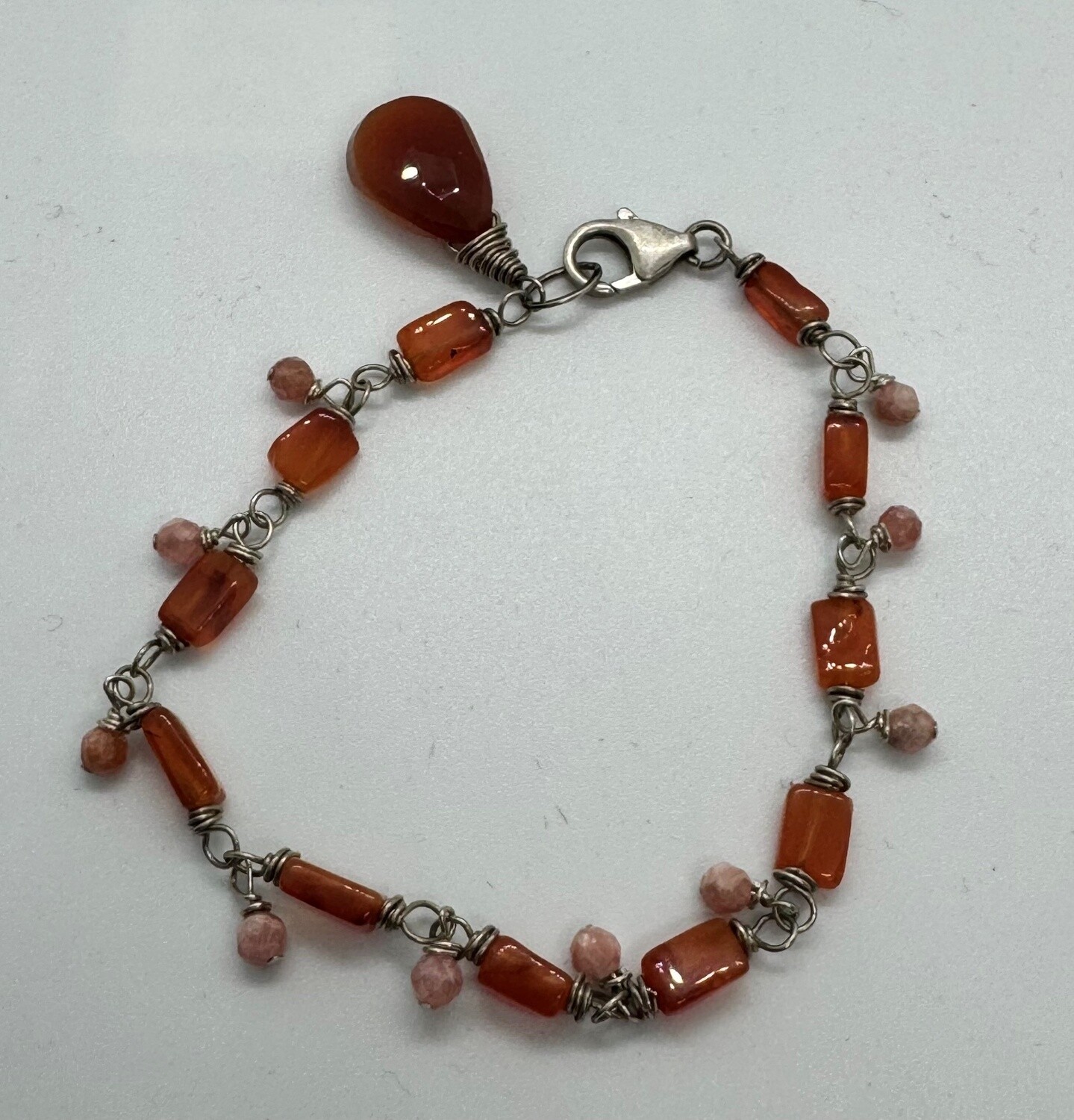 Robb Bracelet Carnelian w/Rhodochrosite Jangles