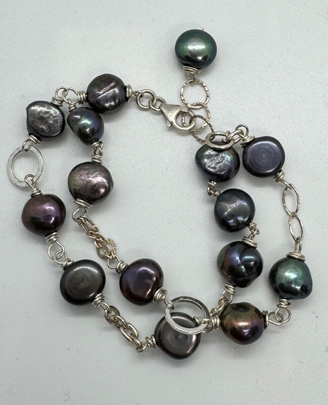 Robb Bracelet Double Strand Purple Freshwater Pearls