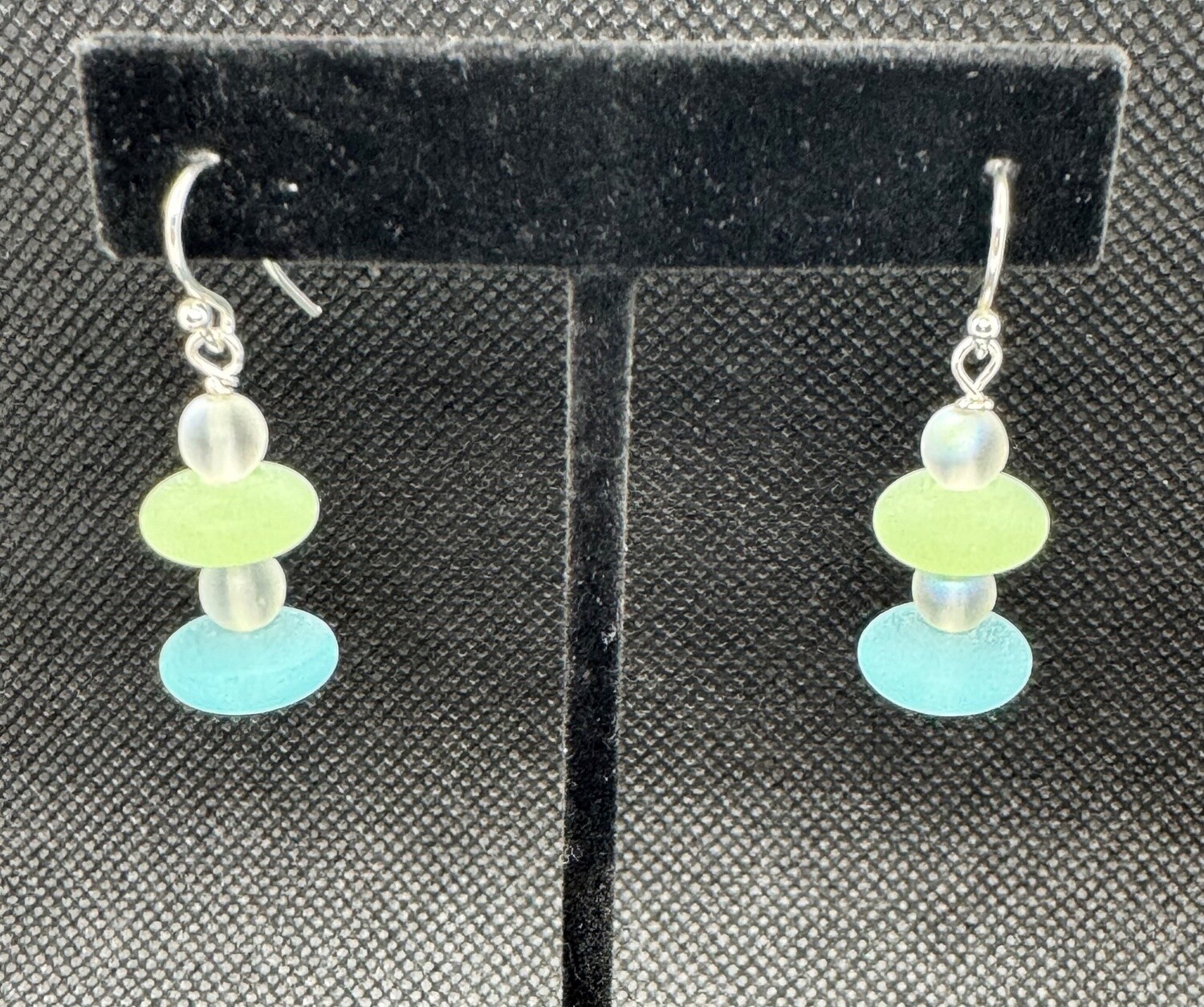 Trueworthy Earrings Green and Aqua Glass