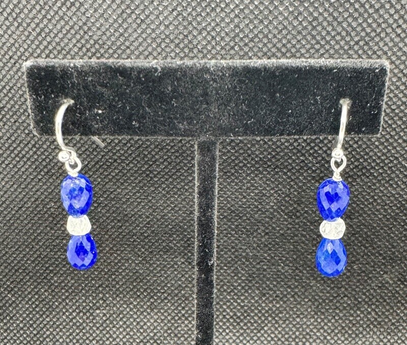 Trueworthy Earrings Double Lapis and Moonstone