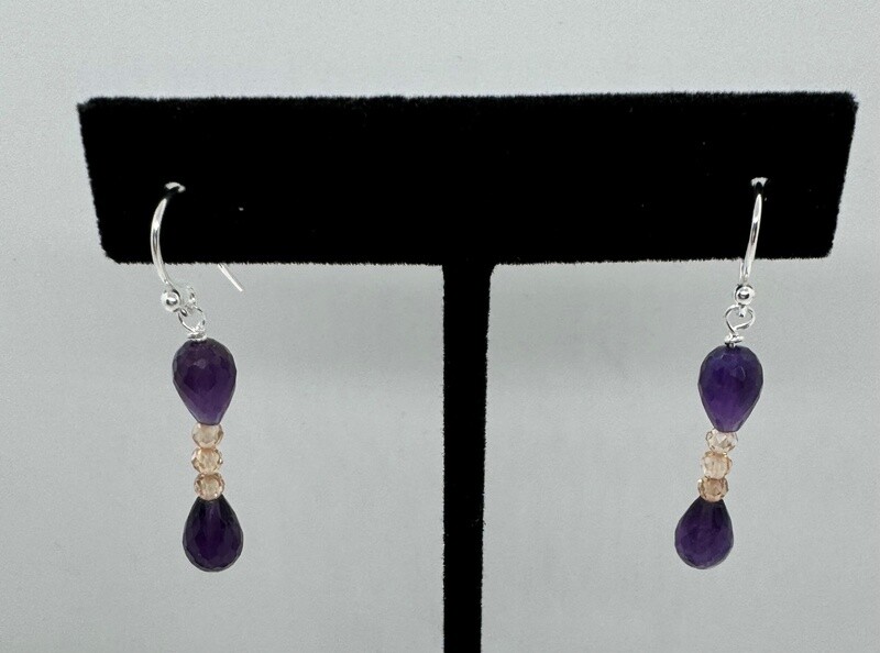Trueworthy Earrings Amethyst and CZ&#39;s