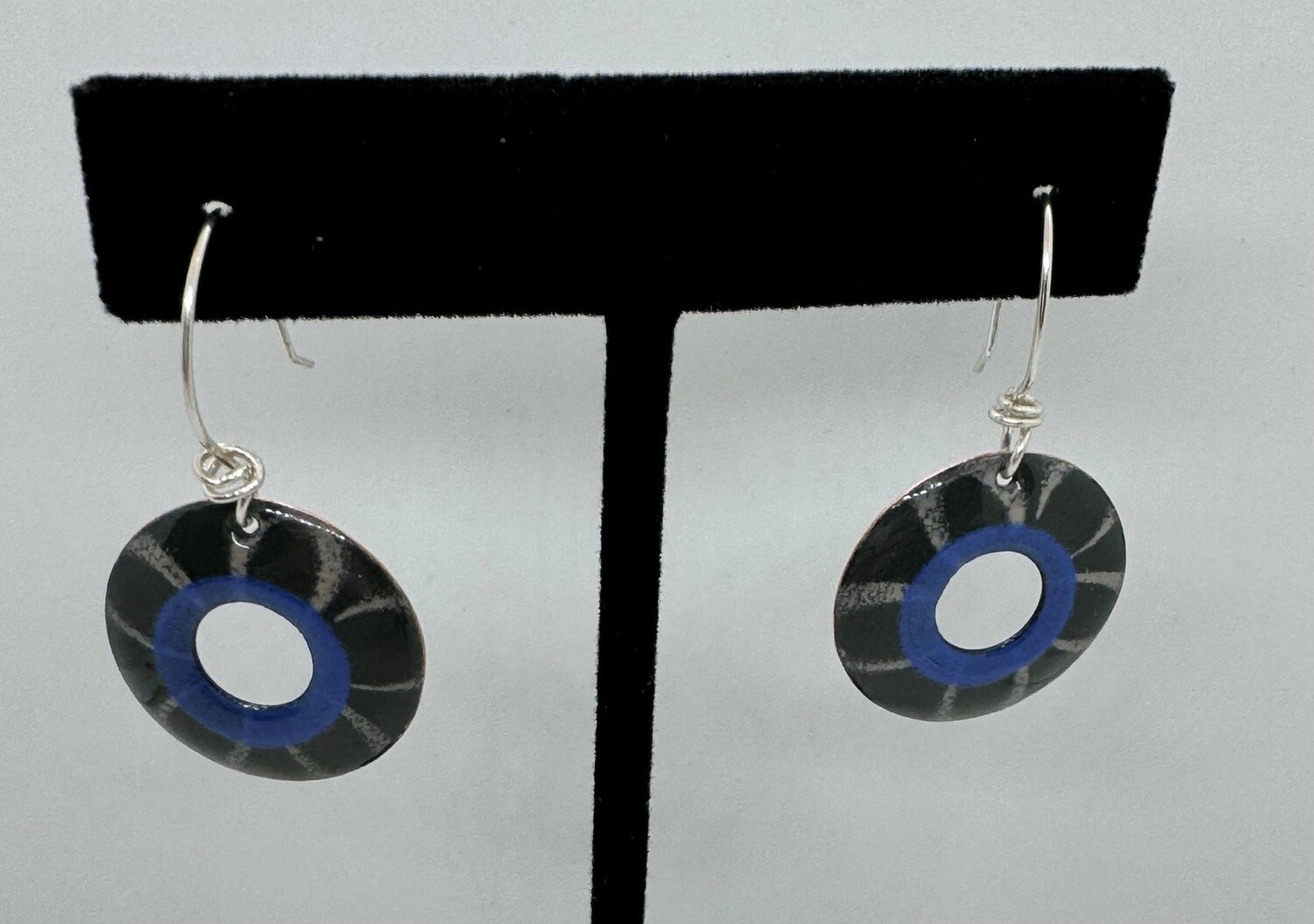 DiCesare Ear Black/Grey Open Circle w/ Blue Inner Circle