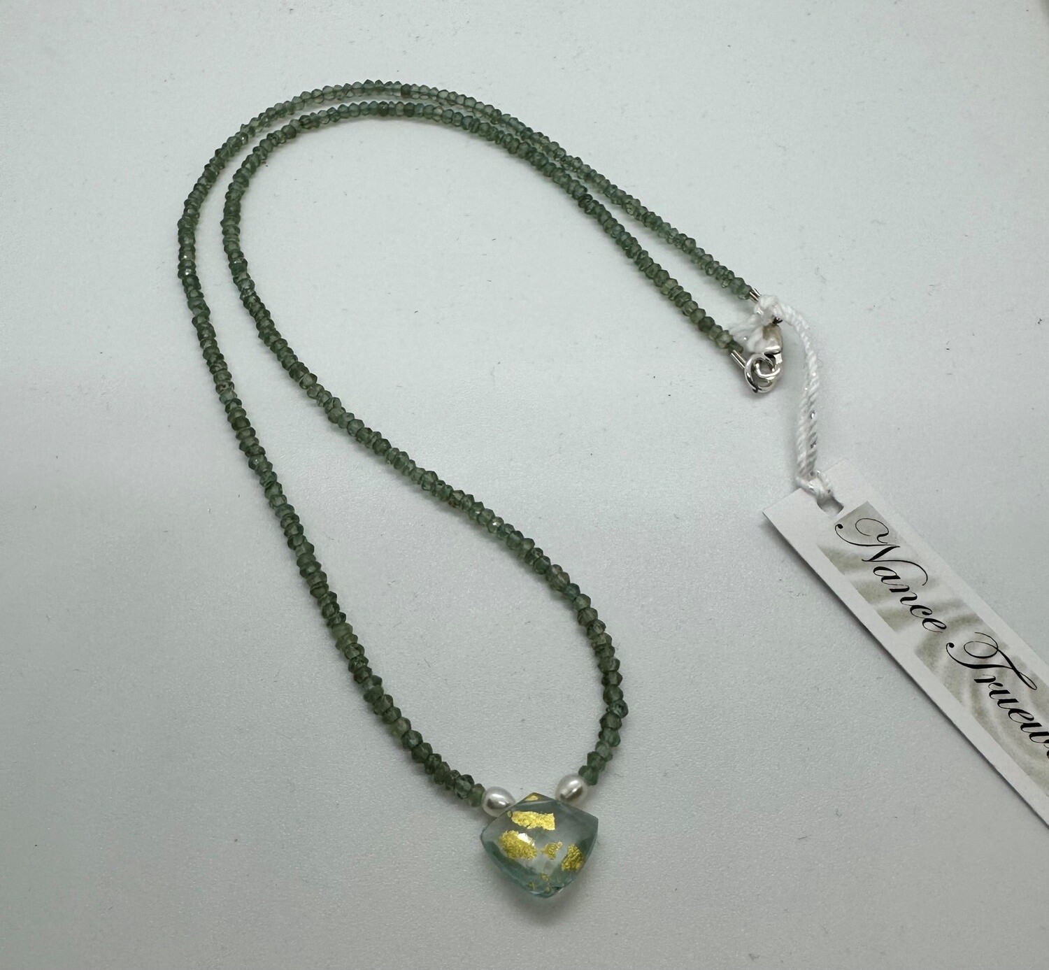 Trueworthy Necklace Green Apatite, Topaz w/Gold Findings