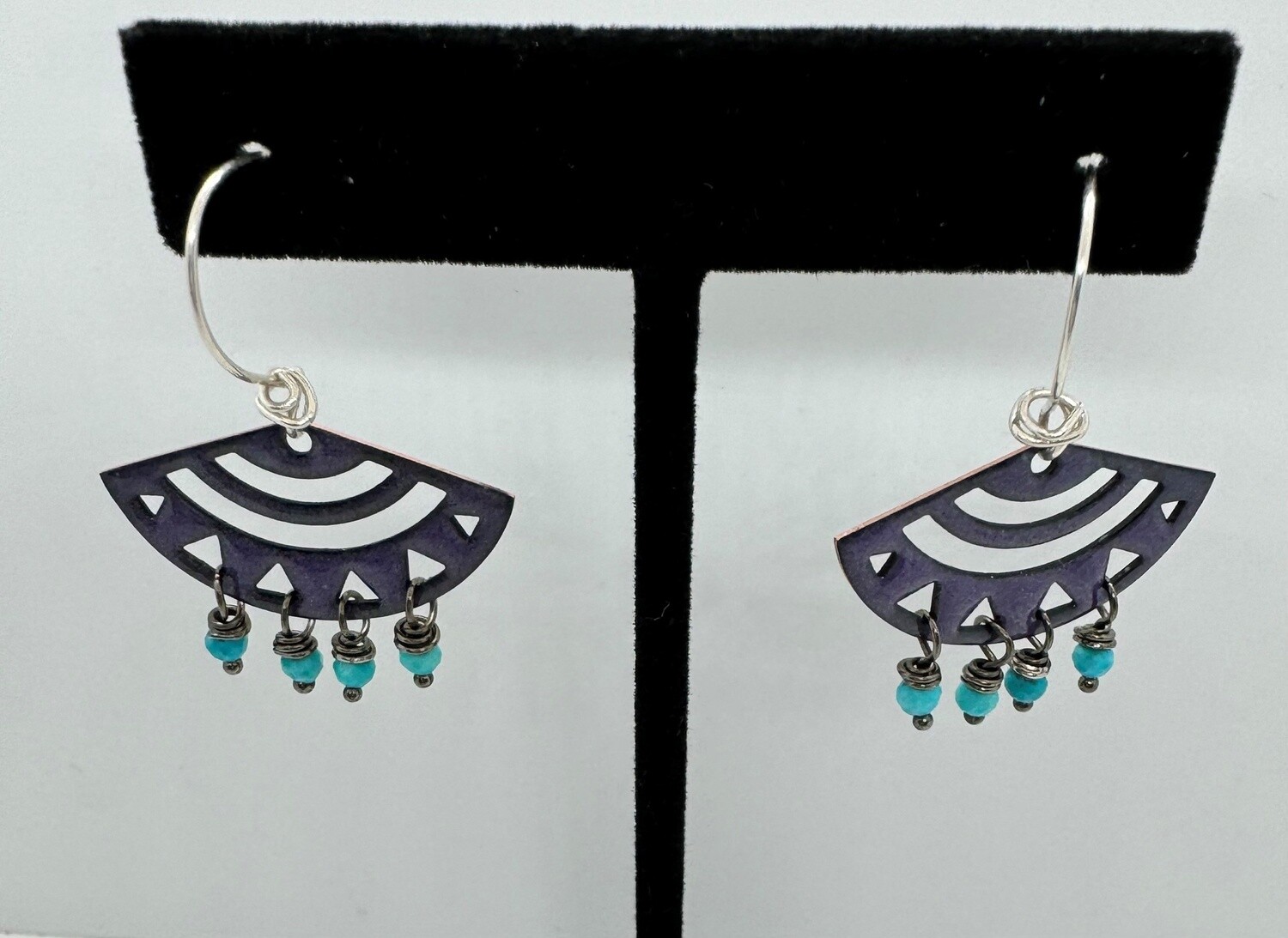 DiCesare Ear Purple Fan w/ Blue Beads