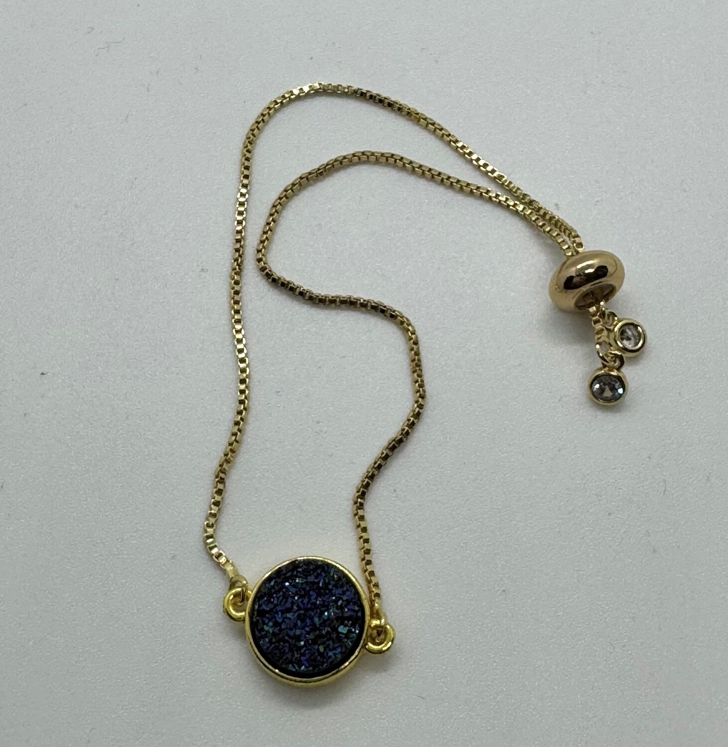 Kalli Bracelet Gold Plated Purple Synthetic Druzy