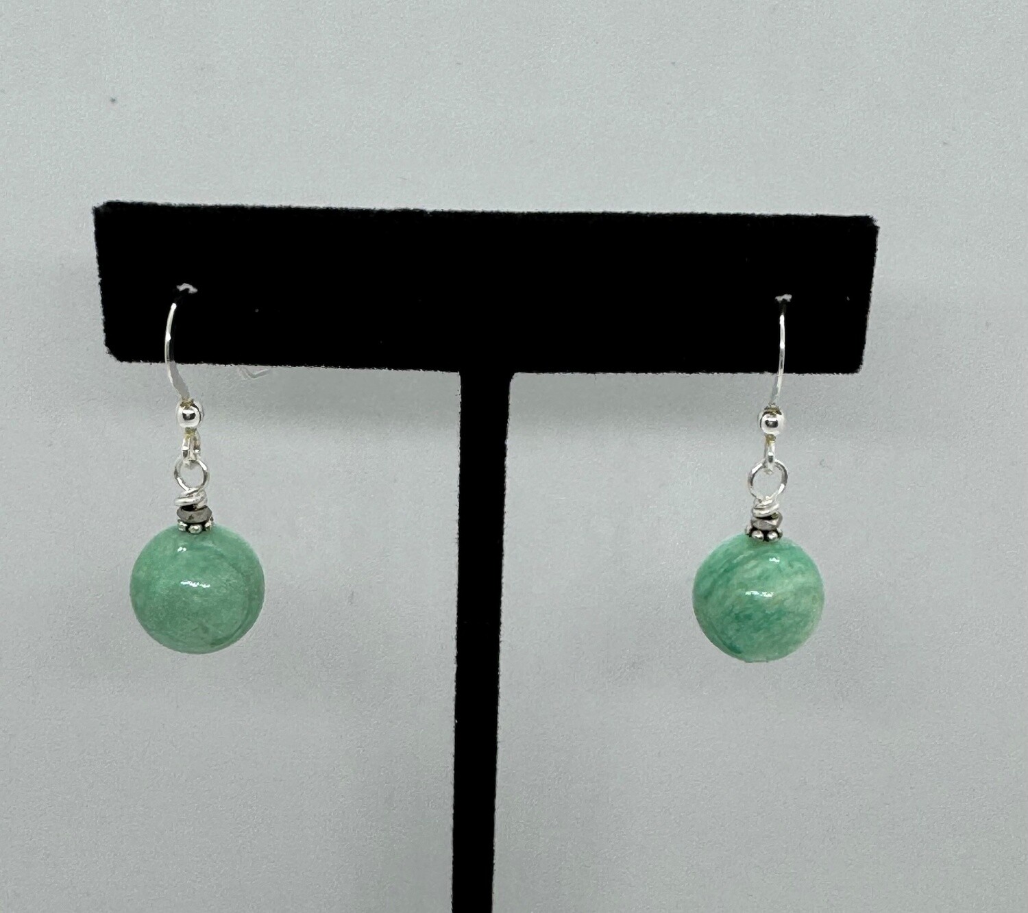 Cass Earrings Amazonite Ball Drop
