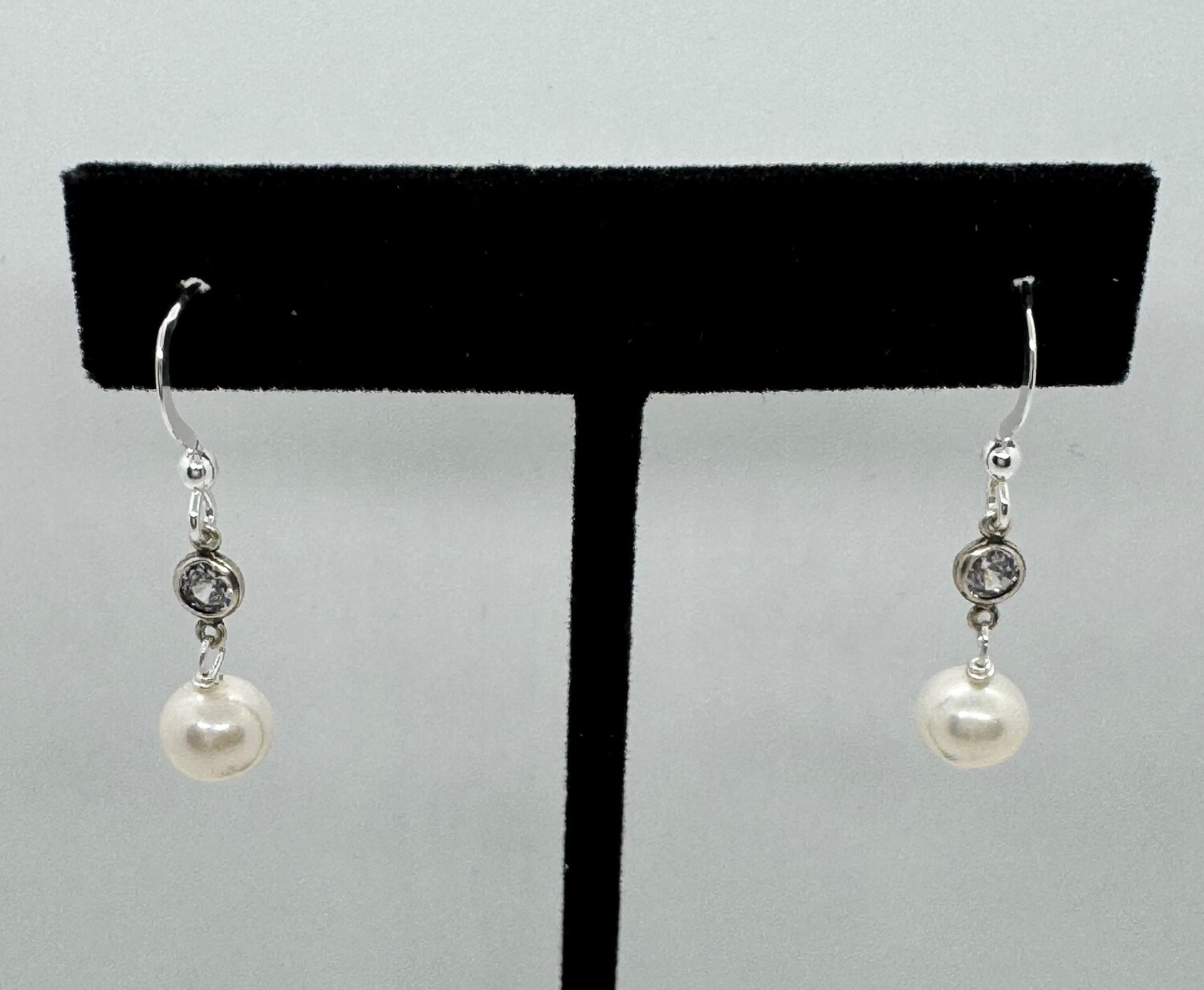 Cass Earring White Pearl and CZ