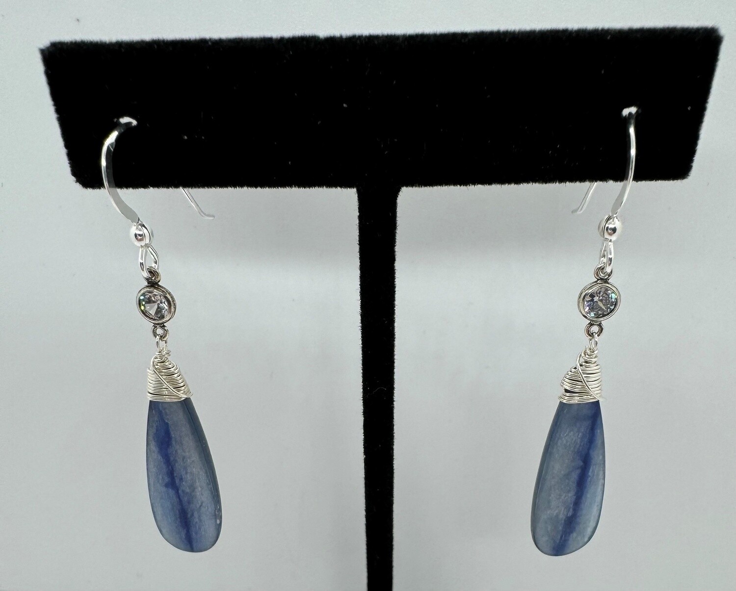 Cass Earrings Kyanite and CZ