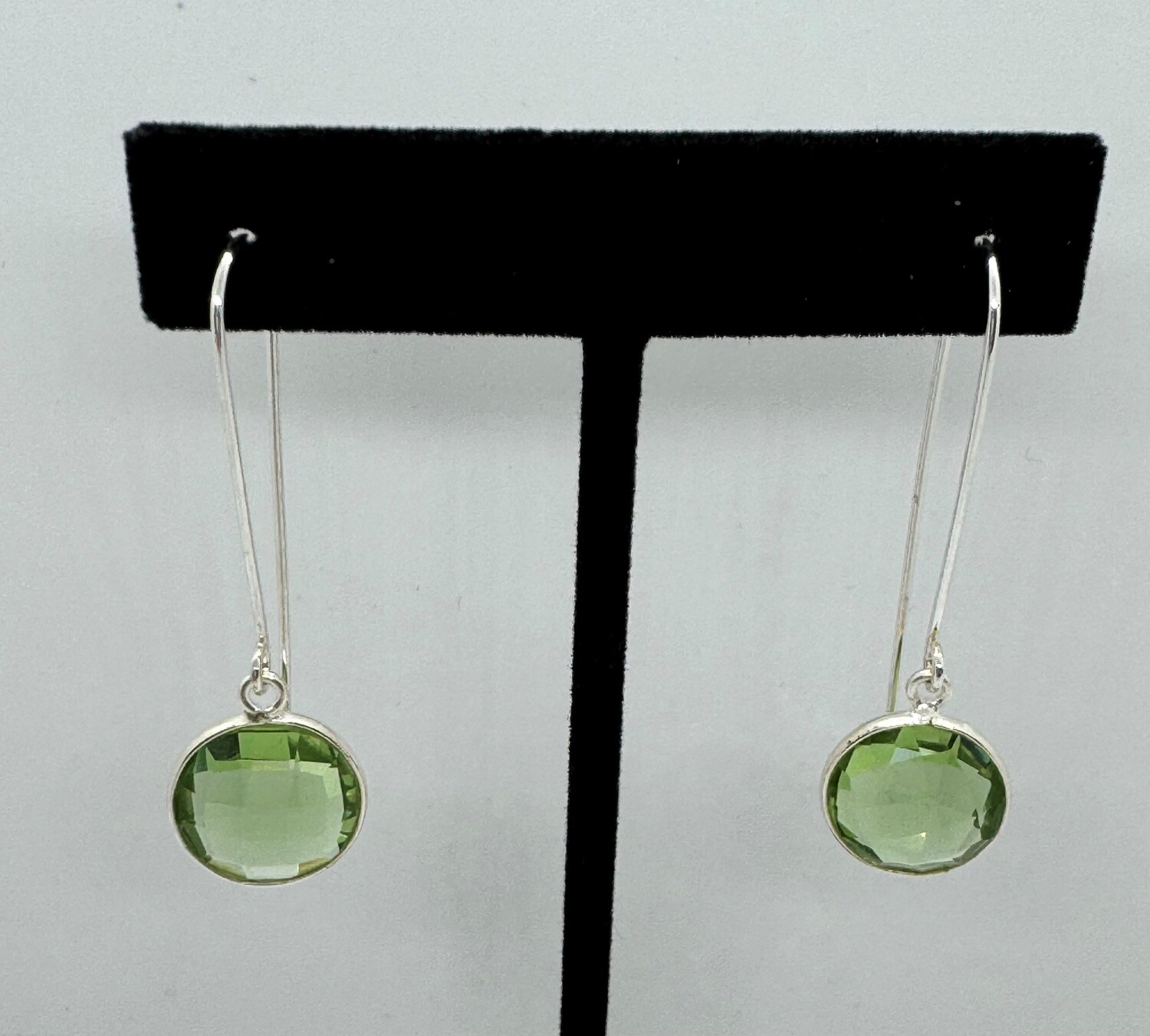 Sunshine On Water Earrings Long Green Glass
