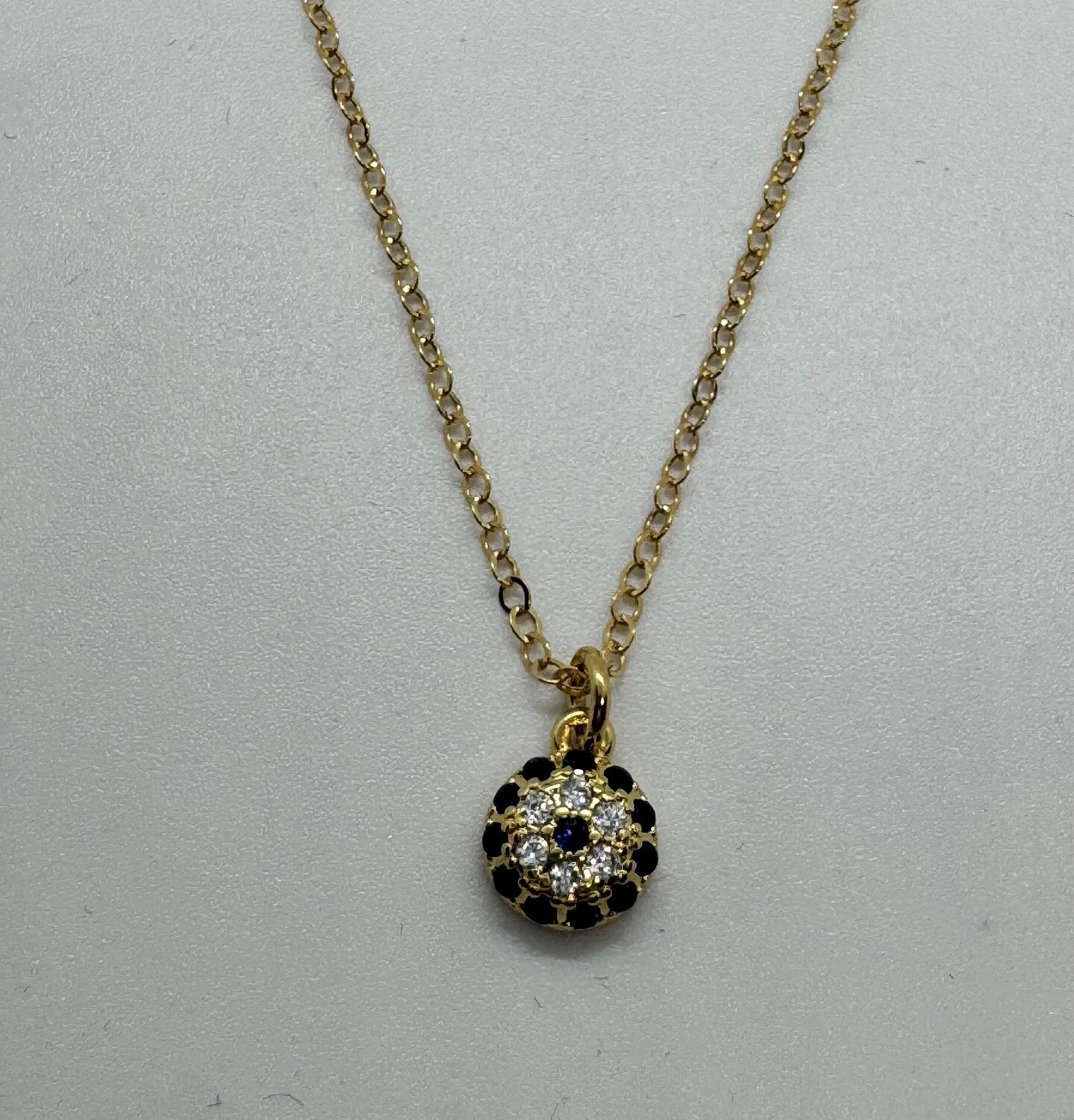Kalli Necklace Round Flower Blue/White