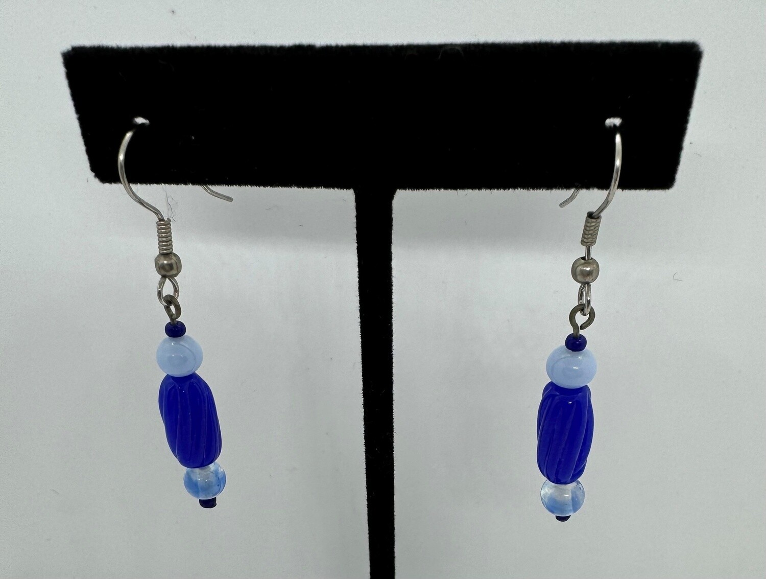 Sznajderman Earrings Long Blue Beads