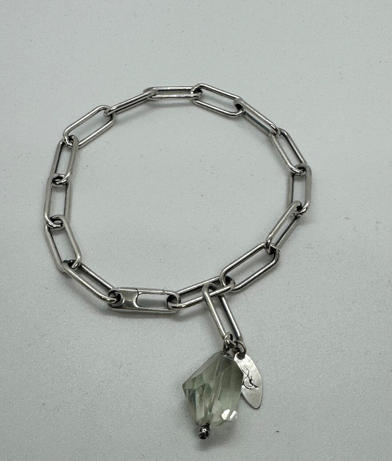 Zuzko Bracelet Paper Clip Gem Green Amethyst