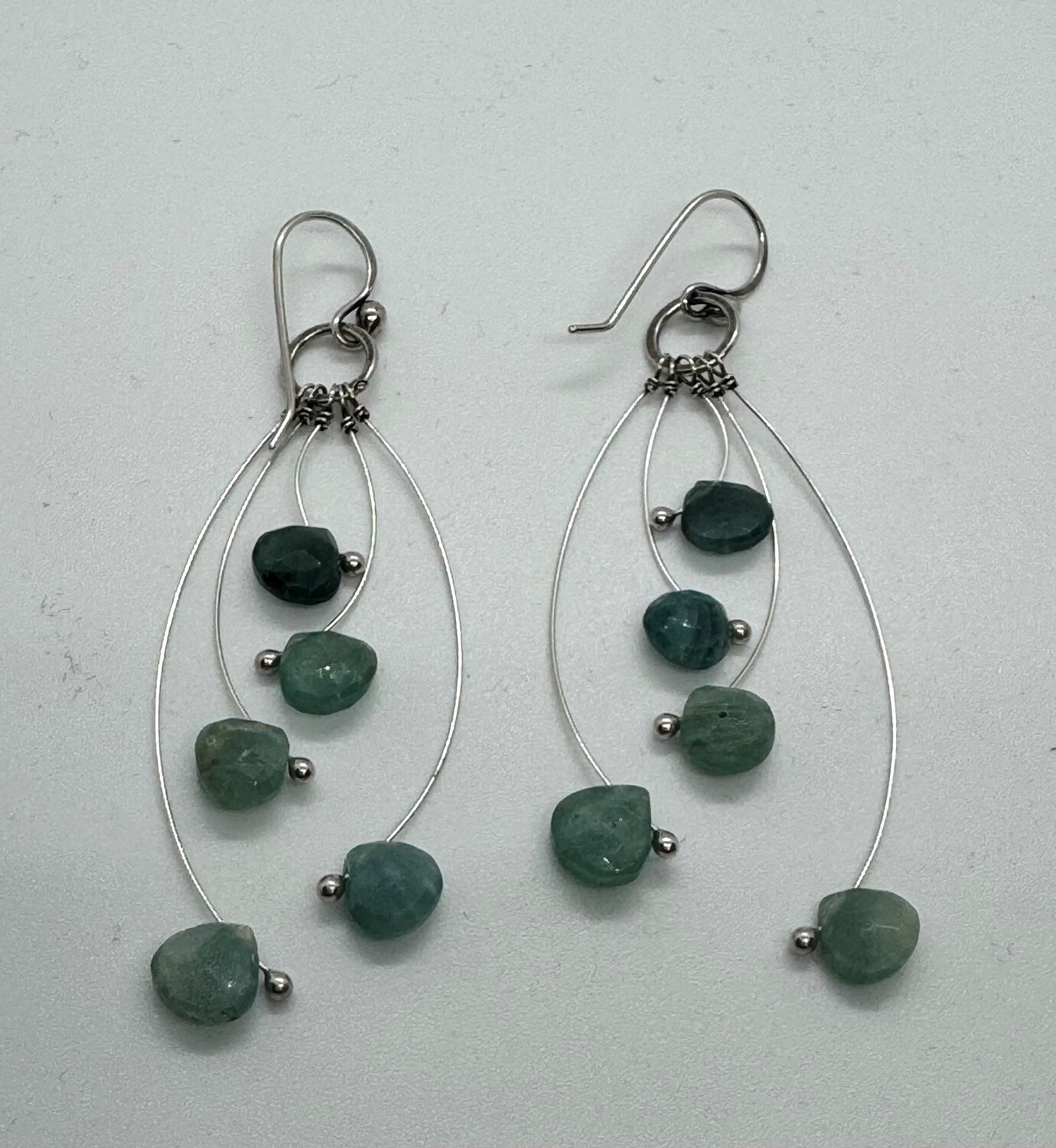 Zuzko Earrings &quot;Tickle&quot; Multi Moss Aqua Short